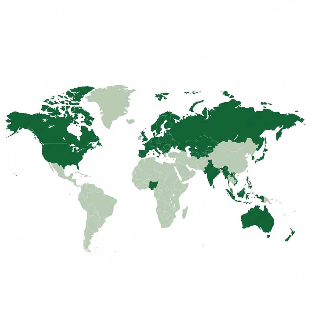 Карта на държавите с патентна защита